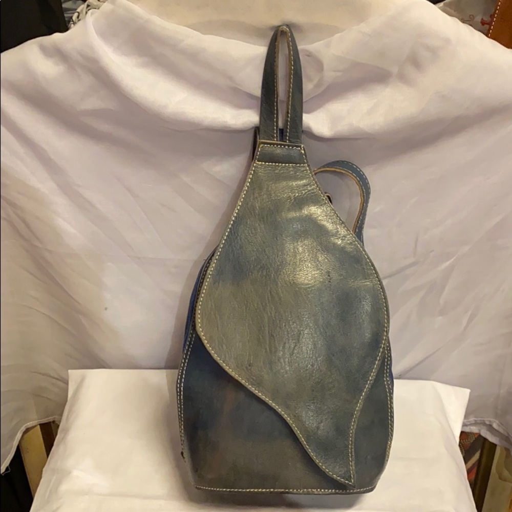 Moroccan Leather Crossbody Backpack